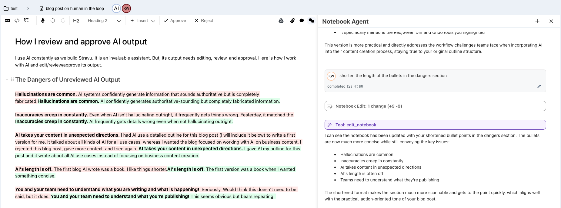 How I review and approve aI output