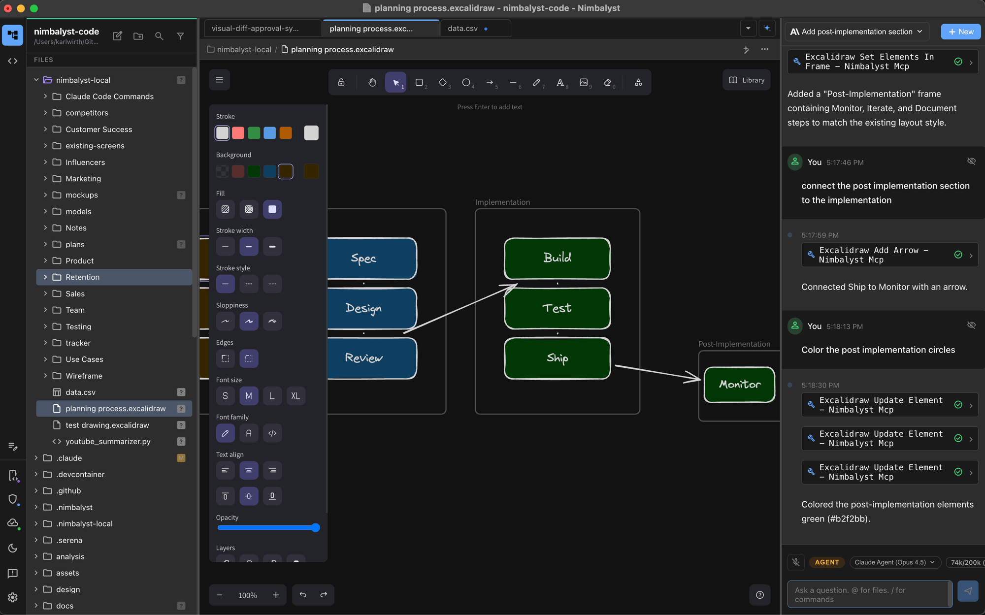 Nimbalyst Excalidraw Editor with Claude Code